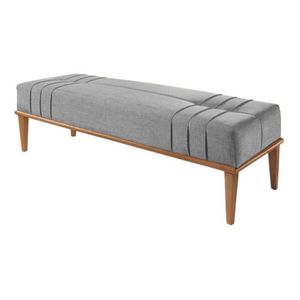 Recamier Estofado Base Madeira Maciça Eucalipto Urban 150cm Cinza Claro