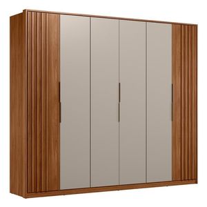 Guarda Roupa Casal Atrice Ripado 6 Portas Nogueira Touch Nude Prime Tx Demartêz Nogueira Touch Nude Prime Tx