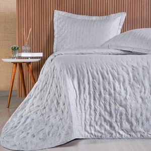 Kit Colcha King Sensatti 3d Embossed 260x280cm Cinza Fog