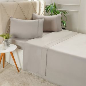 Jogo De Cama Queen Serenitá 4 Pçs Bordado Festonê 158x198x35cm Roccia