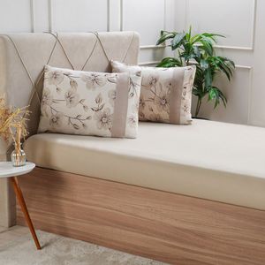 Jogo De Cama Queen Malha 3 Pçs Bella Cama New 158x198cm Bege