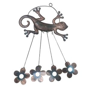 Sino Dos Ventos Lagartixa Flores Decoraçao Janela Varanda Quintal Jardim Enfeite Ambiente Externo