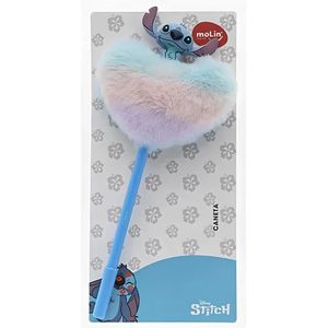 Caneta Esferográfica Azul 0.7 Com Pelúcia Do Stitch Molin Coração
