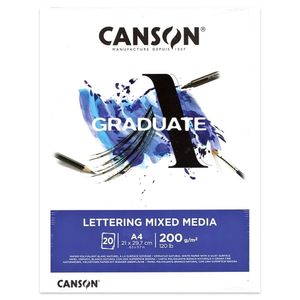 Bloco Graduate Lettering Mixed Media A4 20 Folhas 200g Canson