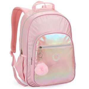 Mochila De Costas Feminina Love Just Com Pompom Denlex Rosa