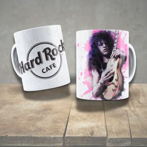 Caneca De Porcelana 325ml Decorada ícones Da Música Slash 2