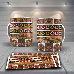 Caneca De Porcelana 325ml Decorada Tribal Tribal 11