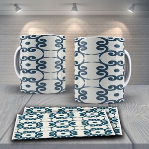Caneca De Porcelana 325ml Decorada Tribal Tribal 26