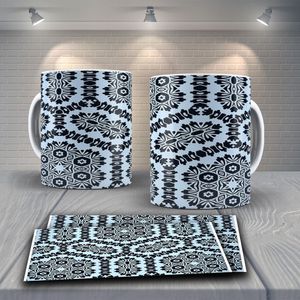 Caneca De Porcelana 325ml Decorada Tribal Tribal 20