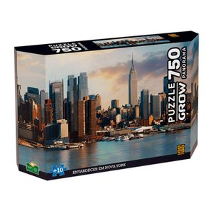 Quebra-cabeça 750 Peças Panorama Entardecer Em Nova York - Grow 4259