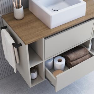 Gabinete Para Banheiro 4 Nichos Com Cuba