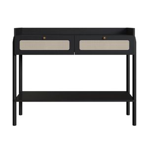 Aparador 2 Gavetas 103cm Palhinha Pé Madeira Oslo Artesano | Nero