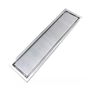 Ralo Invisivel Chapa Linear 30cm Inox Escovado Anti Odor Canto Banheiro
