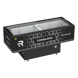 Expositor Ilha Vanguard Top De Congelados E Resfriados Vidro Semicurvo 2,00m Eivt 2000 Refrimate 220V