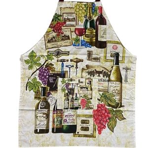 Avental Estampado Com Bolso 65x80cm Wine