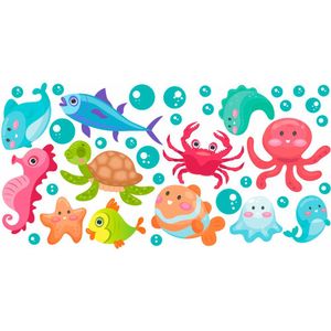 Adesivo Infantil Fundo Do Oceano Para Banheiro Quarto Criança