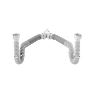 Sifão Duplo Sanfonado Extensível Censi 72cm Branco