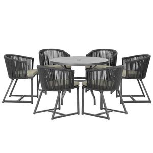 Mesa E 6 Cadeiras E Noronha Preto E8 Trama Original Preto