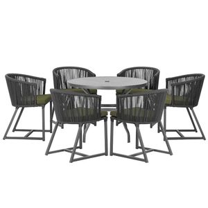 Mesa E 6 Cadeiras E Noronha Preto E13 Trama Original Preto