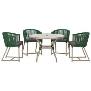 Mesa Com 4 Cadeiras E Noronha Estofado 11 Trama Original Verde