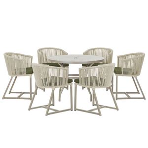 Mesa E 6 Cadeiras De Jantar Noronha Fendi E13 Trama Original Rami