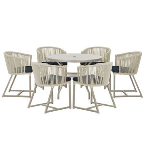 Mesa E 6 Cadeiras De Jantar Noronha Fendi E12 Trama Original Rami