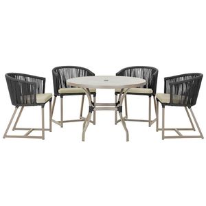 Mesa Com 4 Cadeiras E Noronha Estofado 7 Trama Original Preto