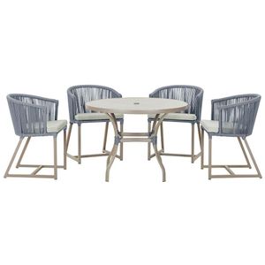 Mesa Com 4 Cadeiras E Noronha Estofado 3 Trama Original Prata