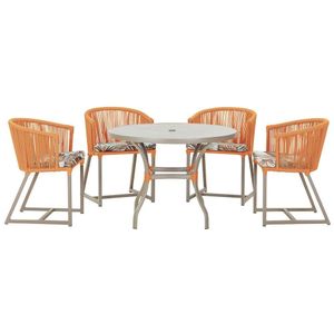 Mesa Com 4 Cadeiras E Noronha Estofado 6 Trama Original Terra Cota