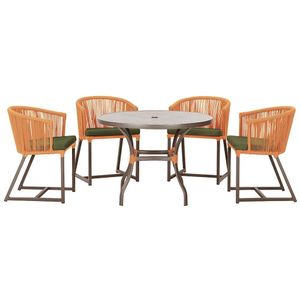 Mesa Com 4 Cadeiras E Noronha Estofado 13 Trama Original Terra Cota