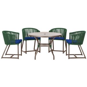 Mesa Com 4 Cadeiras E Noronha Estofado 10 Trama Original Verde
