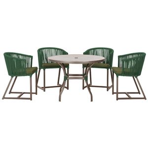 Mesa Com 4 Cadeiras E Noronha Estofado 13 Trama Original Verde