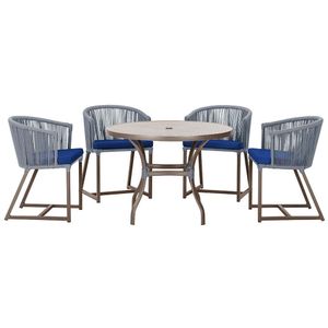 Mesa Com 4 Cadeiras E Noronha Estofado 10 Trama Original Prata