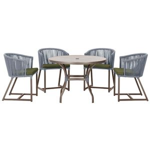 Mesa Com 4 Cadeiras E Noronha Estofado 13 Trama Original Prata