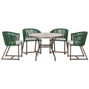 Mesa Com 4 Cadeiras E Noronha Estofado 3 Trama Original Verde