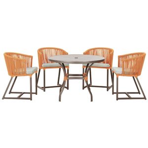 Mesa Com 4 Cadeiras E Noronha Estofado 3 Trama Original Terra Cota