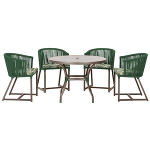 Mesa Com 4 Cadeiras E Noronha Estofado 5 Trama Original Verde