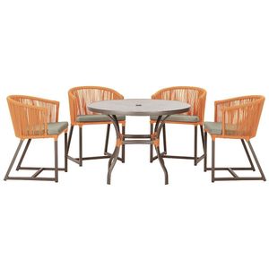 Mesa Com 4 Cadeiras E Noronha Estofado 8 Trama Original Terra Cota