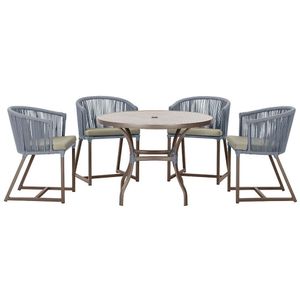 Mesa Com 4 Cadeiras E Noronha Estofado 8 Trama Original Prata