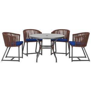 Mesa Com 4 Cadeiras E Noronha Estofado 10 Trama Original Marrom