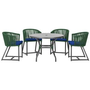 Mesa Com 4 Cadeiras E Noronha Estofado 10 Trama Original Verde