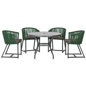 Mesa Com 4 Cadeiras E Noronha Estofado 11 Trama Original Verde