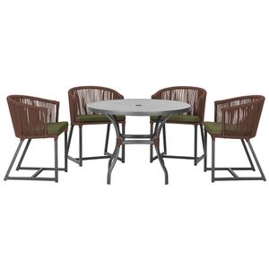 Mesa Com 4 Cadeiras E Noronha Estofado 13 Trama Original Marrom