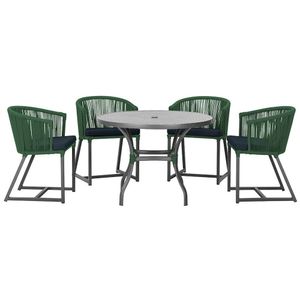 Mesa Com 4 Cadeiras E Noronha Estofado 12 Trama Original Verde