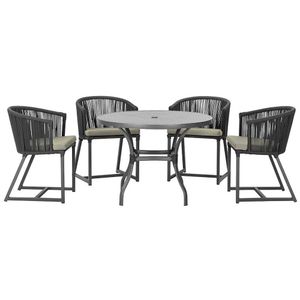 Mesa Com 4 Cadeiras E Noronha Estofado 8 Trama Original Preto