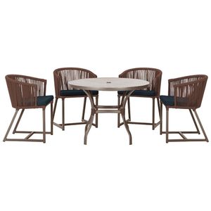 Mesa Com 4 Cadeiras E Noronha Estofado 12 Trama Original Marrom