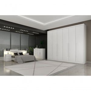 Guarda Roupa Casal 6 Portas 6 Gavetas Coimbra-branco Móveis Novo Horizonte