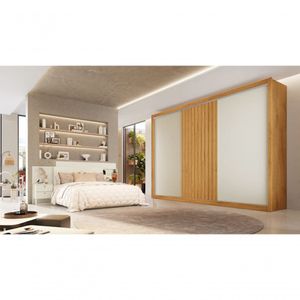 Guarda Roupa Casal 3 Portas 6 Gavetas Vitoria-peroba-off White Móveis Europa