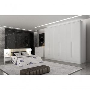 Guarda Roupa Casal 6 Portas 8 Gavetas Himalaia-branco Móveis Novo Horizonte