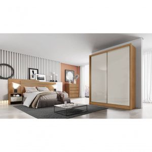 Guarda Roupa Solteiro 2 Portas 3 Gavetas Virtus -cumaru-fendi Móveis Novo Horizonte